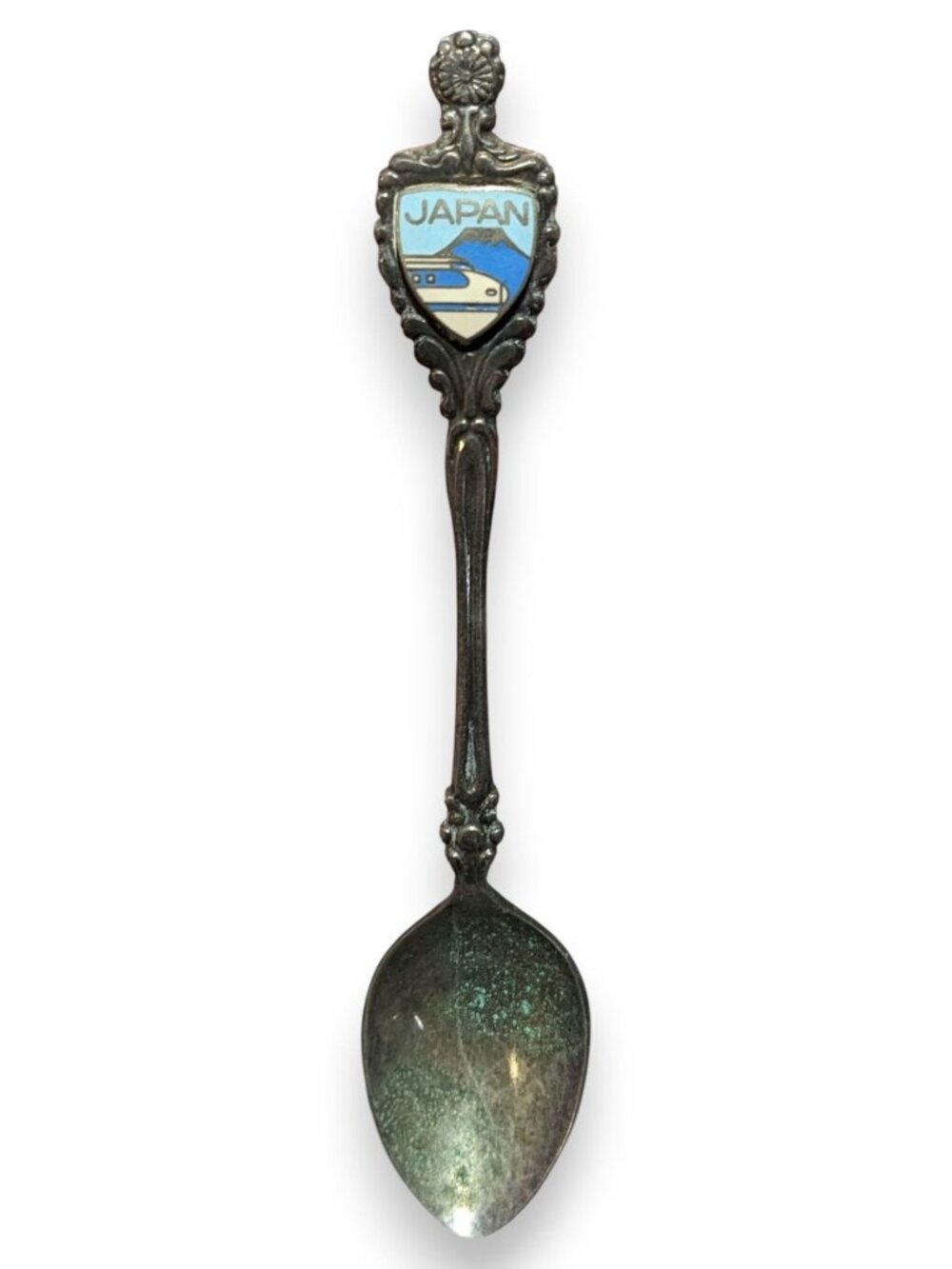 Vintage Travel Nickel Silver Silver Tone Japan Souvenir Spoon 4 3/4 Inch